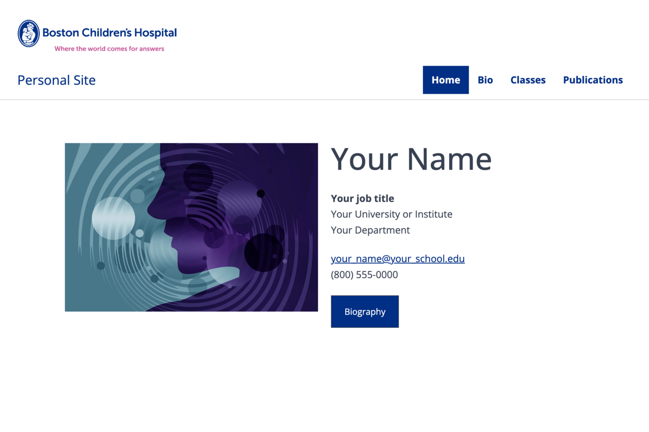 Personal Site template screenshot