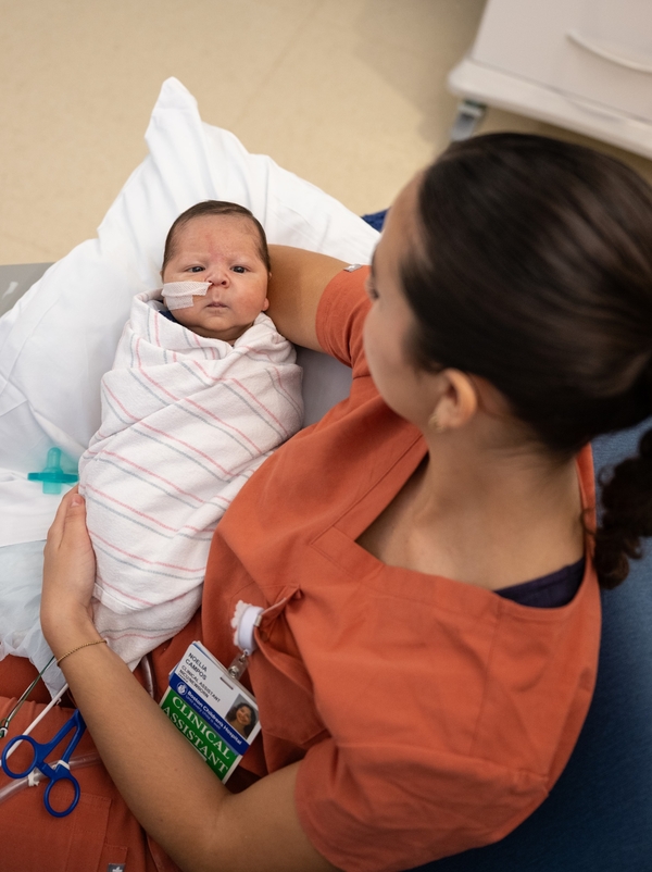 Clinical assistant and baby